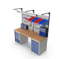 Professional Workbench With Modular Shelving PNG & PSD Images