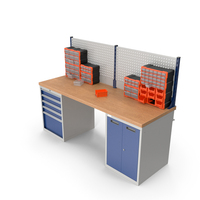 Workshop Table With Modular Storage System PNG & PSD Images