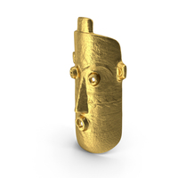 African Congo Mask Gold PNG & PSD Images