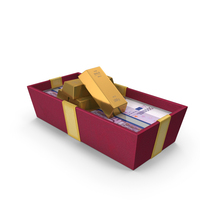 Box Gold Biscuit Lots Euro 500 Money Notes PNG & PSD Images