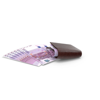 Brown Wallet Close Euro 500 Money Bill PNG & PSD Images