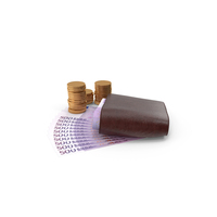 Closed Wallet Euro 500 Money Bill Coins PNG & PSD Images