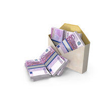 Envelop With Euro 500 Money Notes Currency Lots PNG & PSD Images