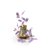 Euro 500 Money Gold Coins Bag PNG & PSD Images