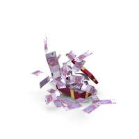 Gift Box Full Out Fly Euro 500 Money Notes PNG & PSD Images