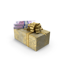 Gift Box With Euro 500 Money Notes Lots On Top PNG & PSD Images
