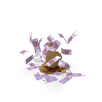 Gold Falling Euro 500 Money Bag PNG & PSD Images