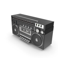 980S-Style Portable Boombox AM/FM Radio Cassette Player PNG & PSD Images