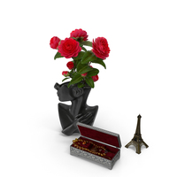 Luxury Jewelry And Floral Head Vase PNG & PSD Images