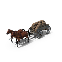 Old Wagon With Sacks PNG & PSD Images