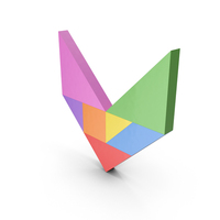 Tangram Letter V PNG & PSD Images
