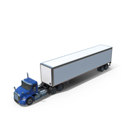 Generic Semi Truck Day Cab And Dry Van Box Trailer PNG & PSD Images
