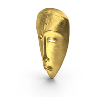 African Congo Mask Gold PNG & PSD Images