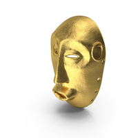 African Congo Mask Gold PNG & PSD Images