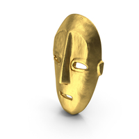 African Congo Mask Gold PNG & PSD Images