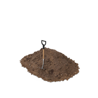 Soil Pile With Square Point Wooden Shovel PNG & PSD Images