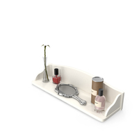 White Floating Shelf With Nail Polish And Perfume PNG & PSD Images