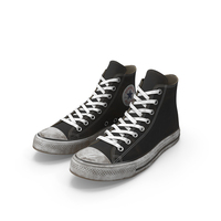 Dirty Converse All Star Black Sneakers PNG & PSD Images
