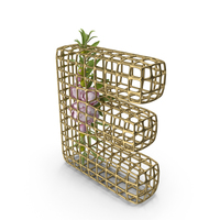 Flowers in Cage Letter E PNG & PSD Images