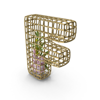 Flowers In Cage Letter F PNG & PSD Images