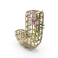 Flowers in Cage Letter J PNG & PSD Images