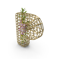 Flowers in Cage Letter P PNG & PSD Images