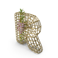Flowers In Cage Letter R PNG & PSD Images