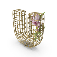 Flowers in Cage Letter U PNG & PSD Images