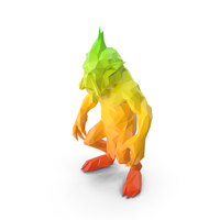 Low Poly Stylized Cave Troll PNG & PSD Images
