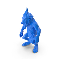 Low Poly Stylized Cave Troll PNG & PSD Images
