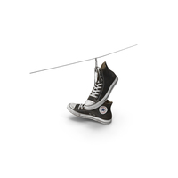 Converse All Star Black Dirty Sneakers Suspended By Laces PNG & PSD Images
