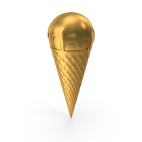 Chocolate Ice Cream Cone Icon Gold PNG & PSD Images
