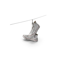 White Dirty Converse All Star Sneakers Suspended By Shoelaces PNG & PSD Images