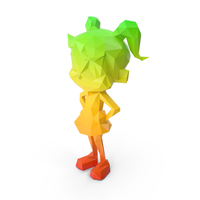 Low Poly Stylized Girl PNG & PSD Images