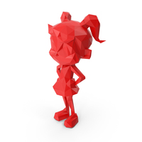 Low Poly Stylized Girl PNG & PSD Images