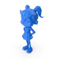 Low Poly Stylized Girl PNG & PSD Images