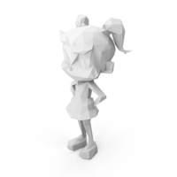 Low Poly Stylized Girl PNG & PSD Images