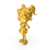 Low Poly Stylized Girl PNG & PSD Images