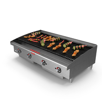 Gas Charbroiler with Food on Skewers PNG & PSD Images