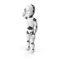 Cyborg Baby In Thinking Pose PNG & PSD Images