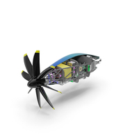 Airbus Zeroe Hydrogen Engine Cutaway PNG & PSD Images