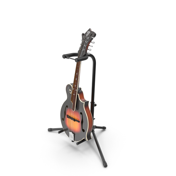 Classic Archtop Mandolin With Tripod Stand PNG & PSD Images