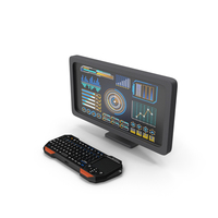 Futuristic Monitor with Advanced Keyboard PNG & PSD Images