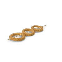 Onion Rings On Wooden Skewer PNG & PSD Images