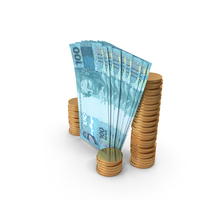Brazil 100 Reais Money Notes Currency Vertical Bill Coins PNG & PSD Images