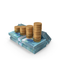 Brazil 100 Reais Money Notes With Graph Coins Lots PNG & PSD Images