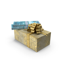 Gift Box With Brazil 100 Reais Money Notes Lots On Top PNG & PSD Images