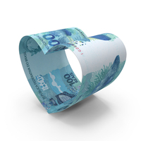 Heart Shap Brazil 100 Reais Notes PNG & PSD Images