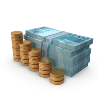 Tax Pay Brazil 100 Reais Money Notes Lots Gold Coins PNG & PSD Images