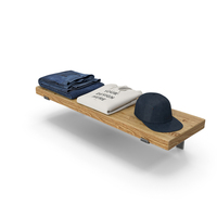 Folded Hoodie Jeans And Cap On Shelf PNG & PSD Images